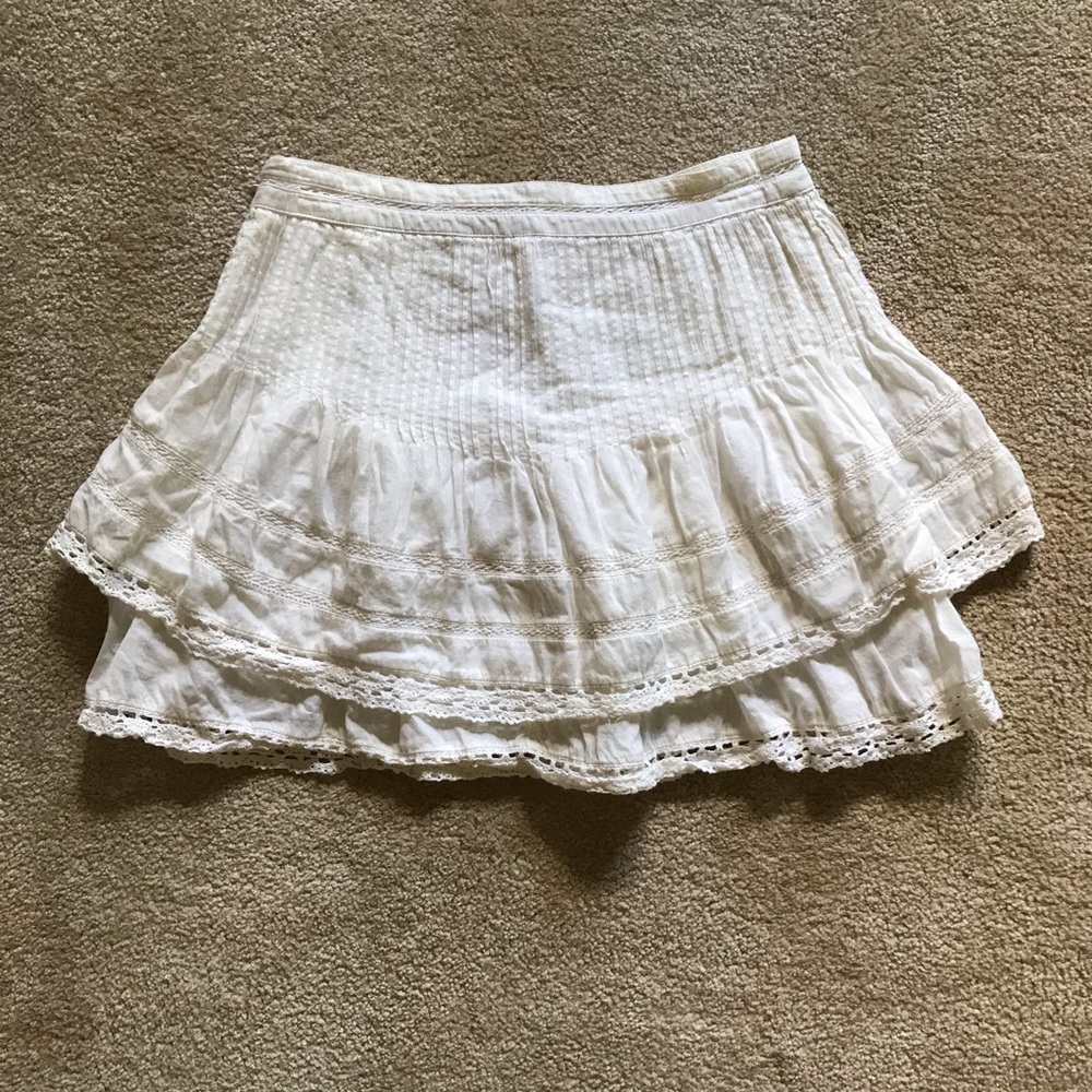 Free People White Layered Mini Skirt
